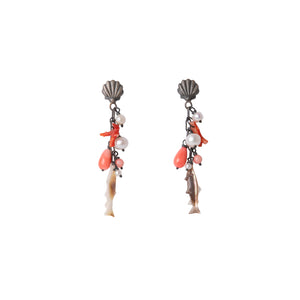 Dangly earrings with fish