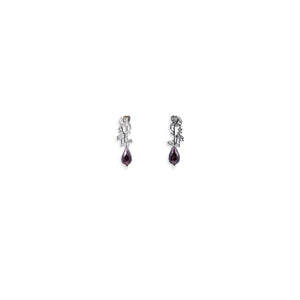 Silver and garnet studs