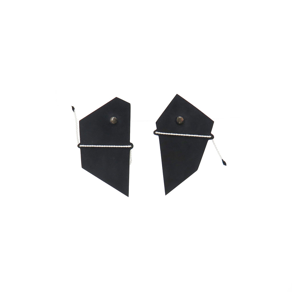 Black shadow studs with white thread - Tinsel Gallery