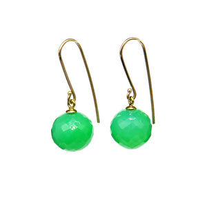 Green ball earrings