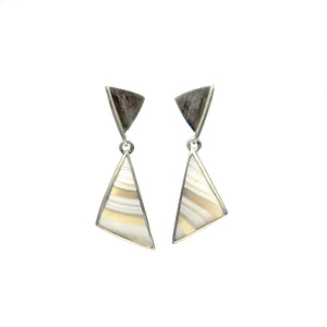 Triangle earrings with striped chalcedony - Tinsel Gallery