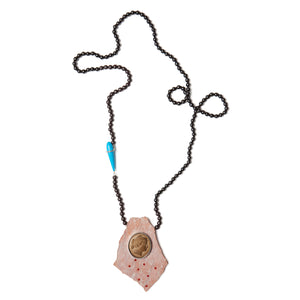 Pink slice and cameo necklace - Tinsel Gallery