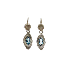 Silver earrings with blue topaz - Tinsel Gallery