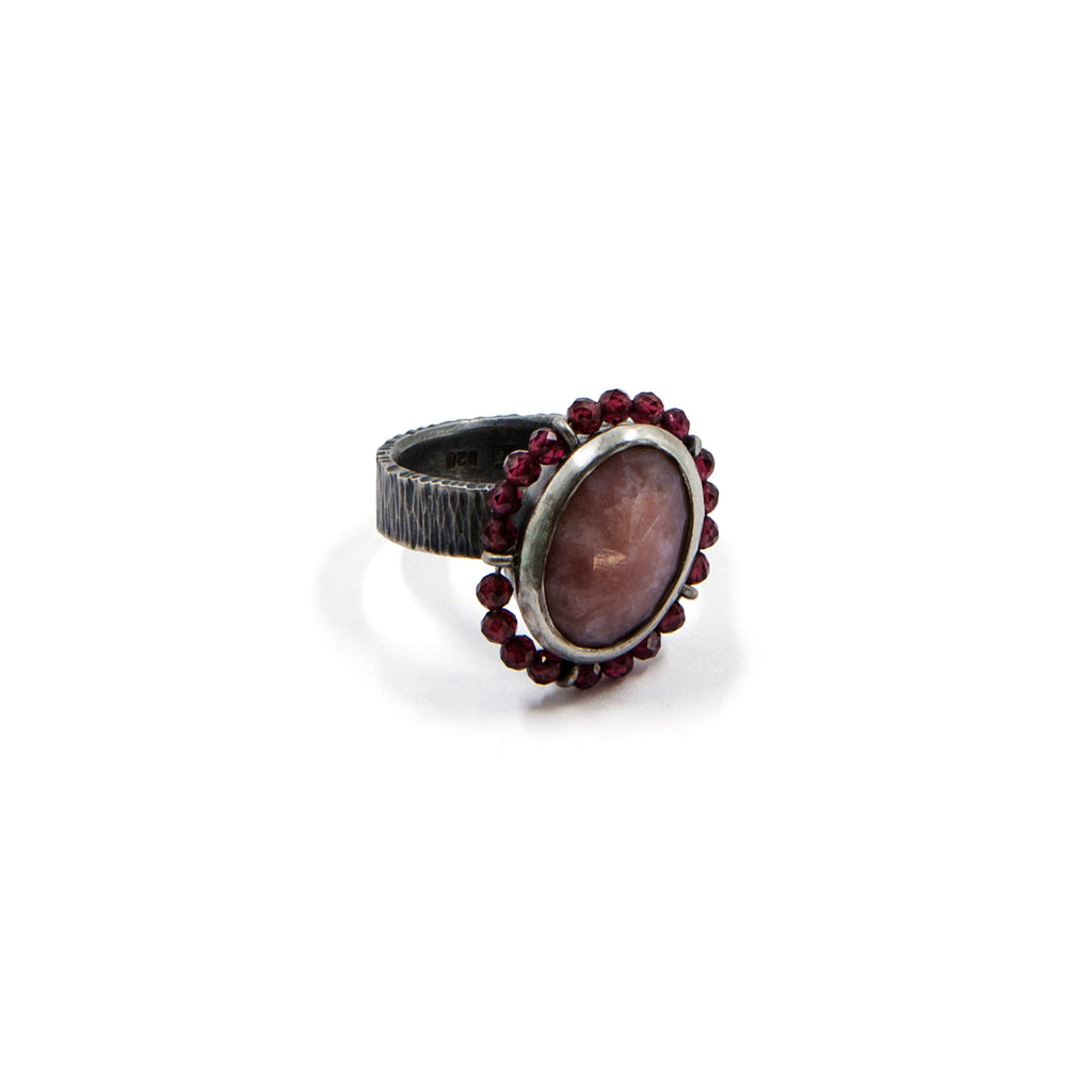 Pink stone ring by Frieda Luhl