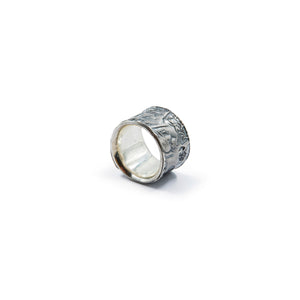 Wide silver ring by Geraldine Fenn