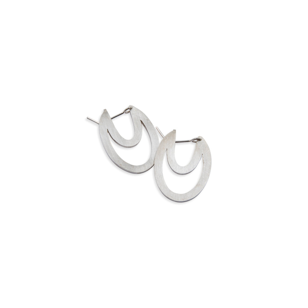 Oval outline side earrings by Nicky Savage