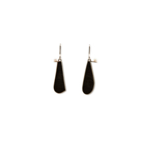 Long black earrings by Liz Loubser