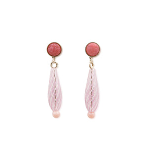Long pink earrings by Geraldine Fenn