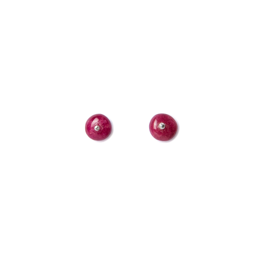 Little ruby bead studs by Geraldine Fenn